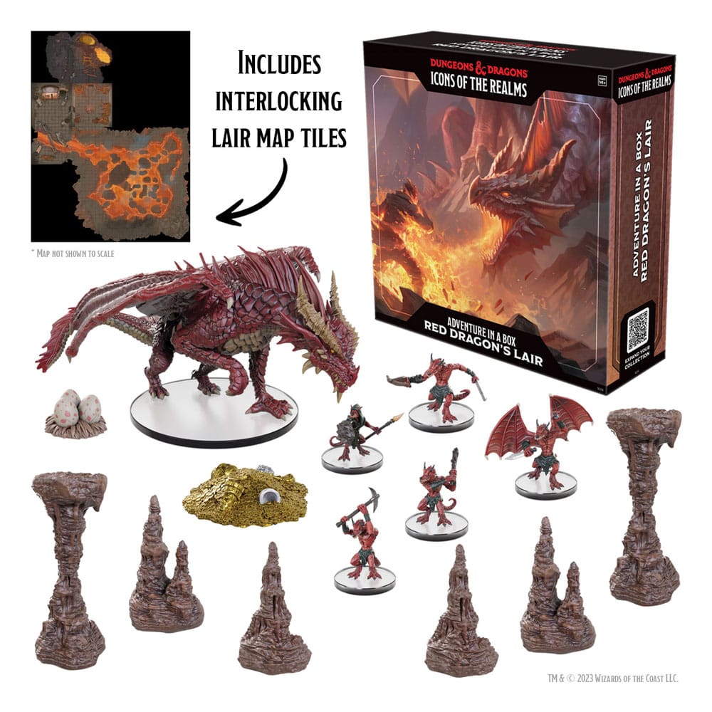 Dungeons & Dragons Icons of the Realms Pre-Painted Miniatures Adventure in a Box - Red Dragon's Lair