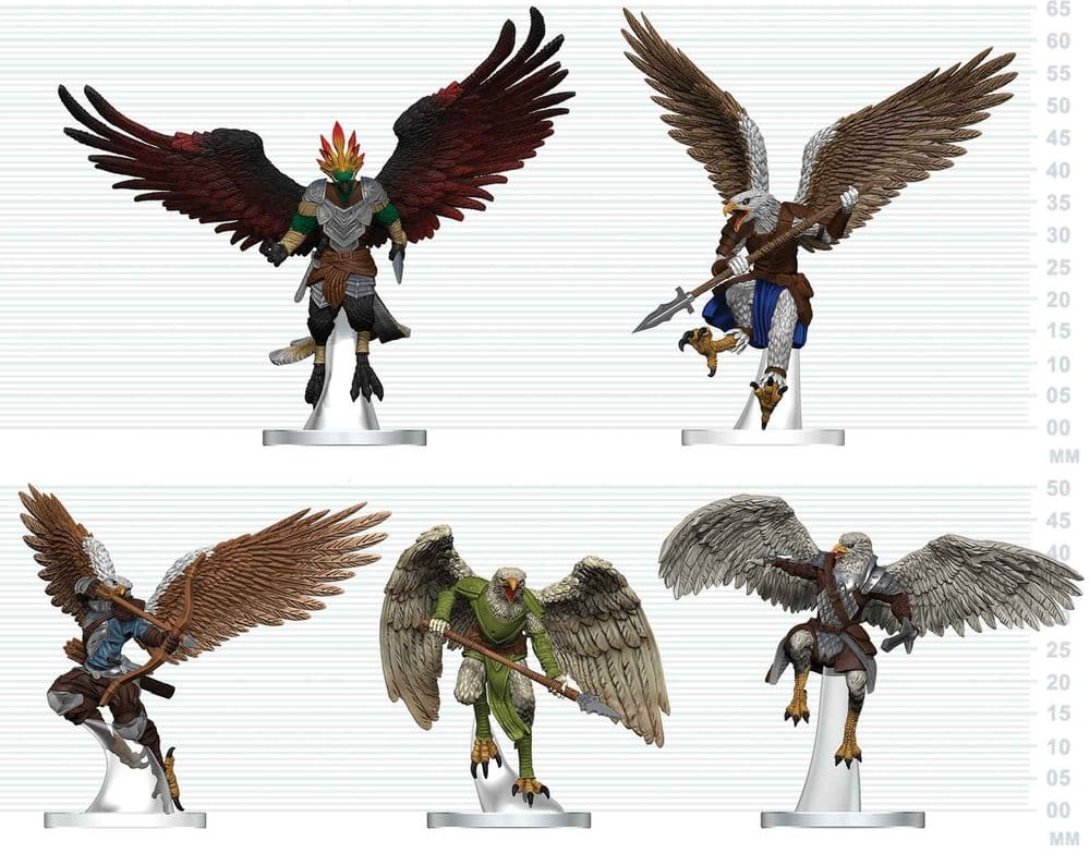 D&D Icons of the Realms Mini Figures Aarakocra Flock 20 cm
