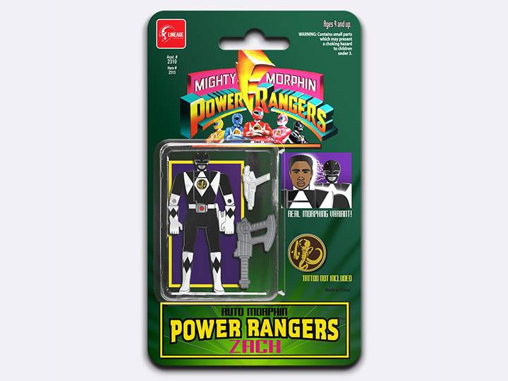 Power Rangers Auto Morphin Black Ranger Enamel Pin