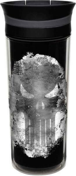 Marvel Punisher Travel Mug Cup Zak 473ml/16oz Double Insulated New