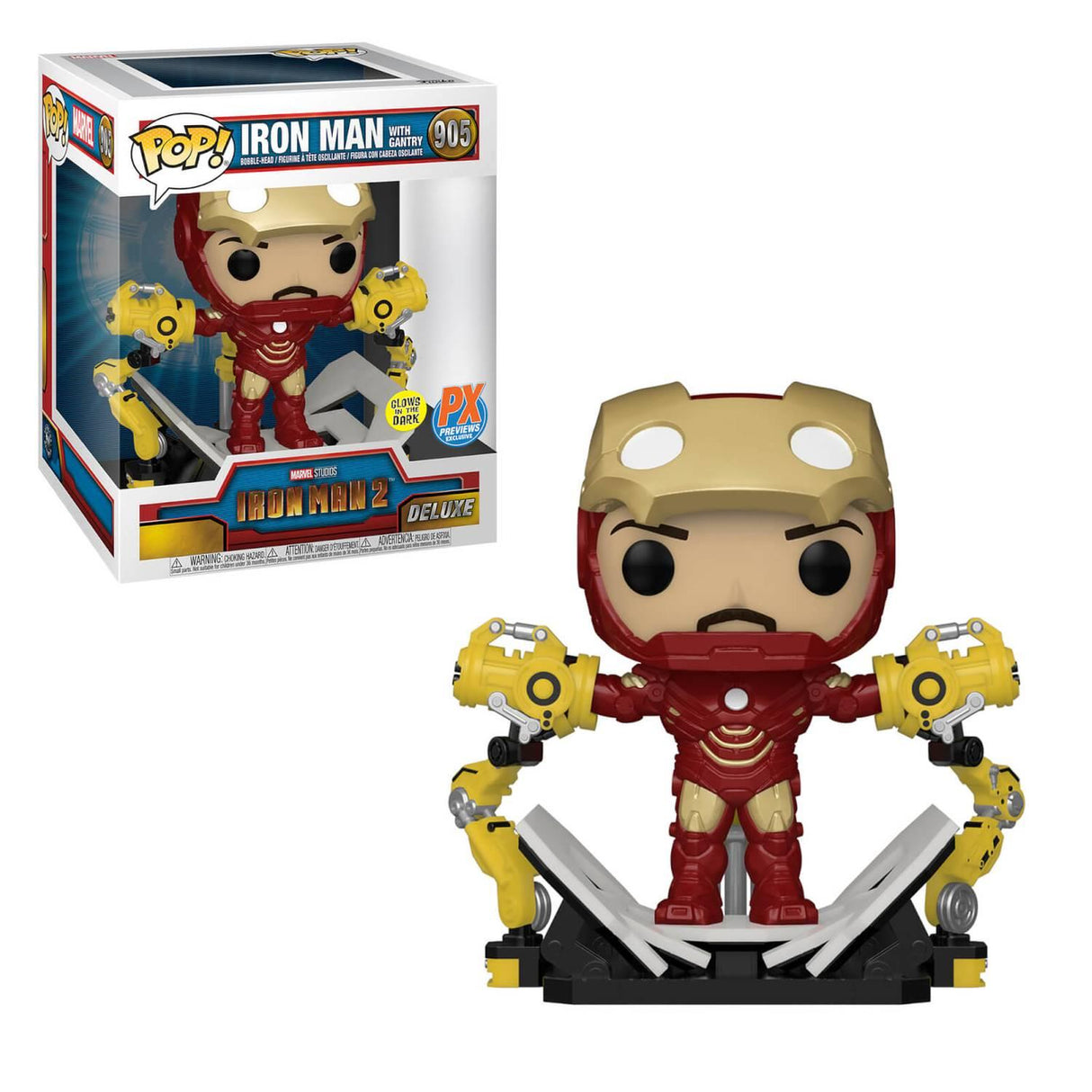PX PREVIEWS MARVEL IRON MAN MARK IV WITH GANTRY EXC DELUXE FUNKO POP! VINYL