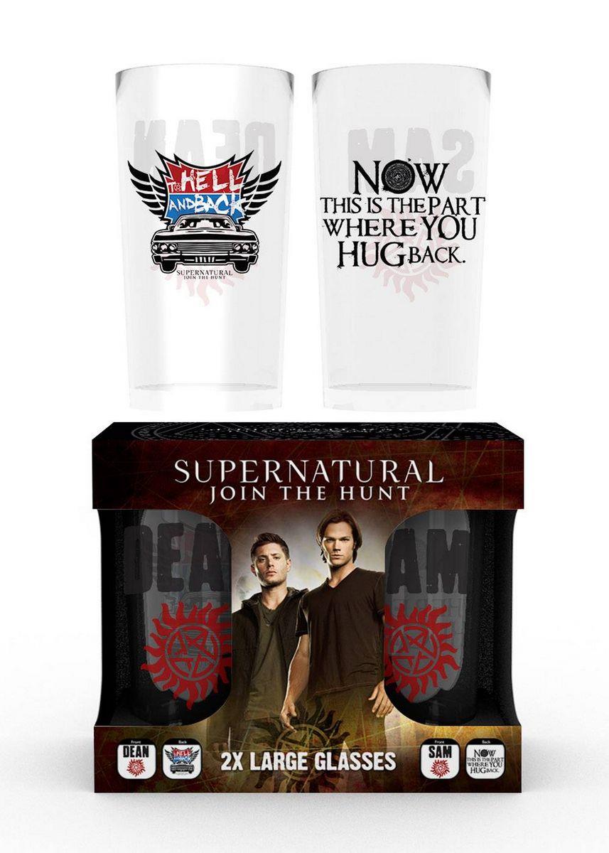Supernatural Dean and Sam 2 Pack Large Glasses