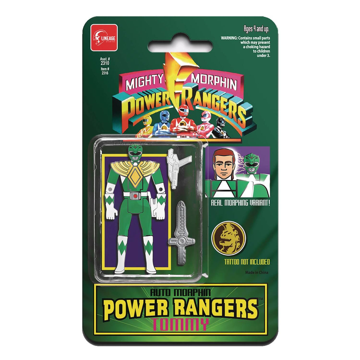 Power Rangers Auto Morphin Green Ranger Enamel Pin