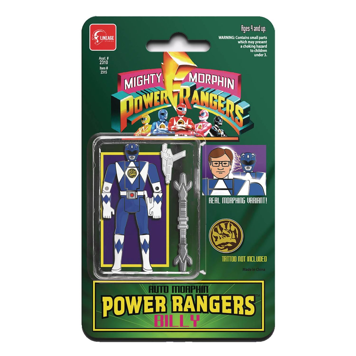 Power Rangers Auto Morphin Blue Ranger Enamel Pin