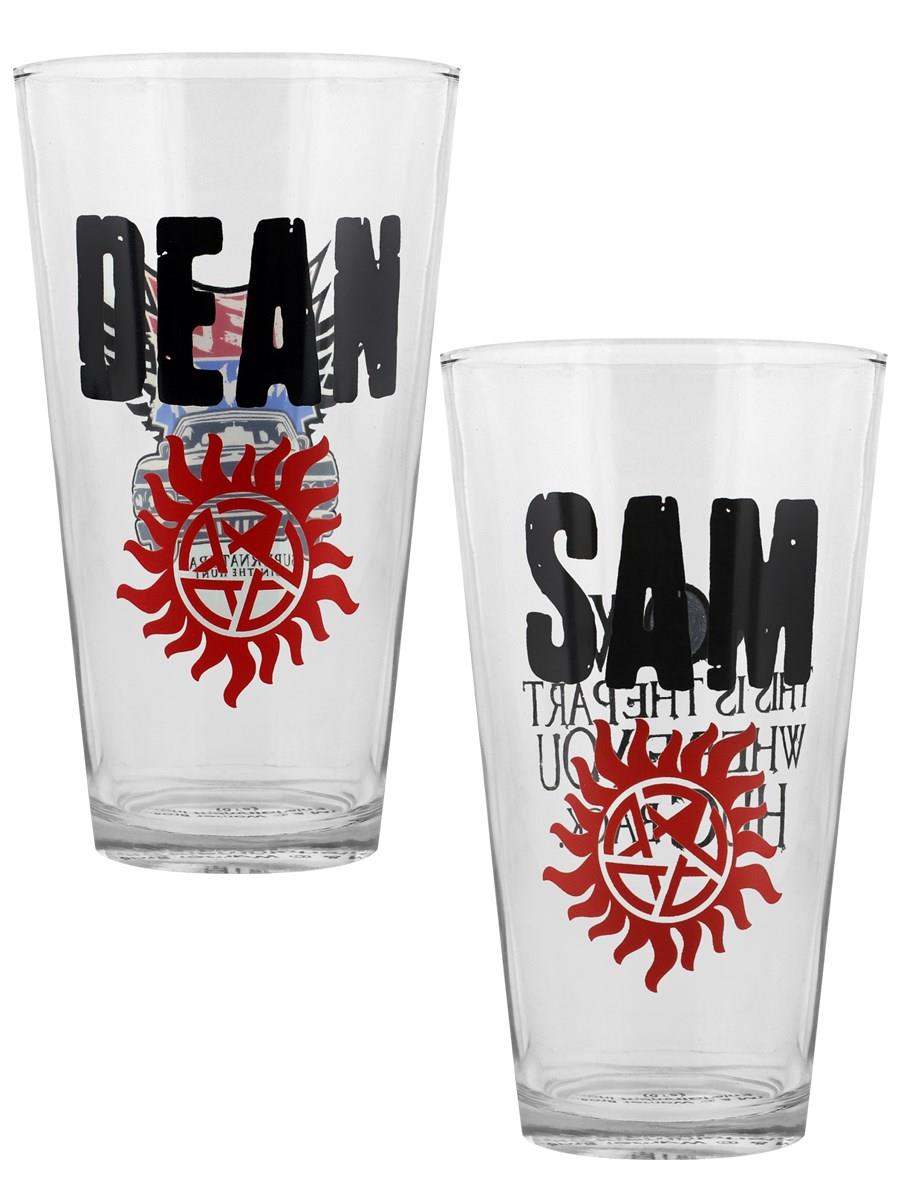 Supernatural Dean and Sam 2 Pack Large Glasses