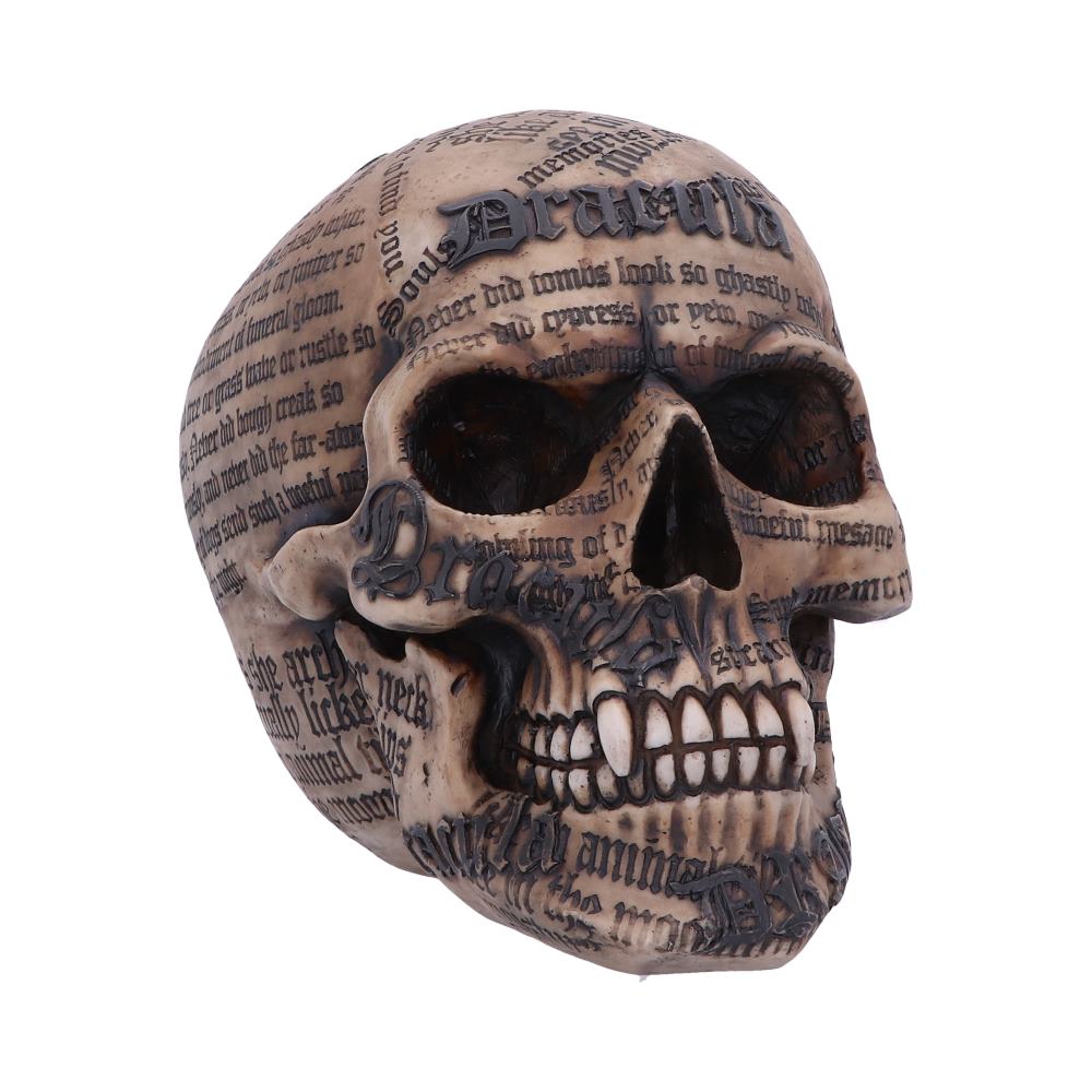 Dracula's Tale Vampire Novel Quote Skull 18.5cm