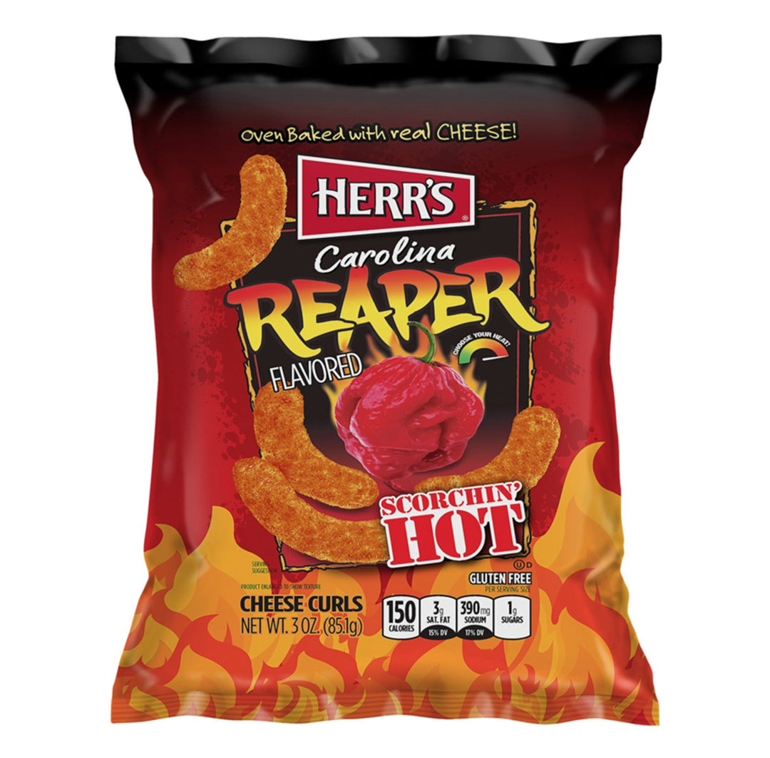 Herr's Carolina Reaper Flavoured Cheese Curls - 6oz (170g)