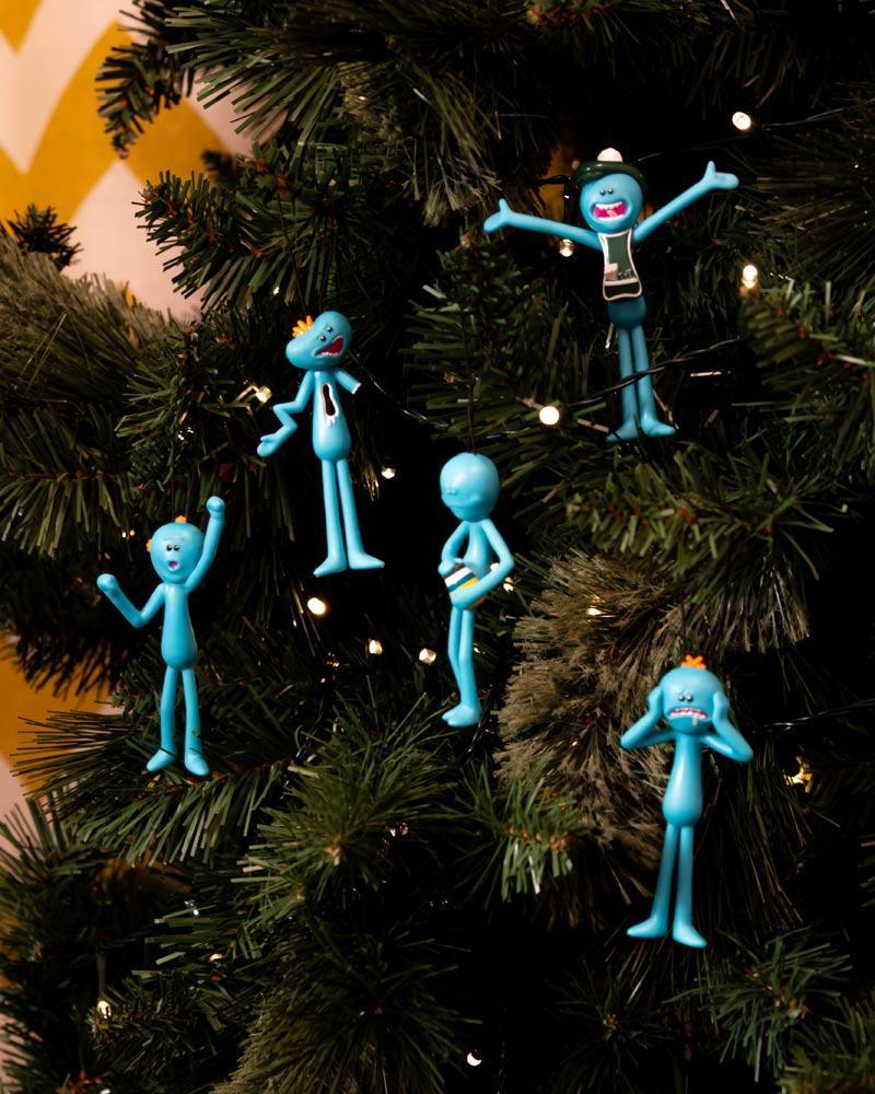 OFFICIAL RICK AND MORTY MEESEEKS CHRISTMAS DECORATIONS / ORNAMENTS (12 PACK)