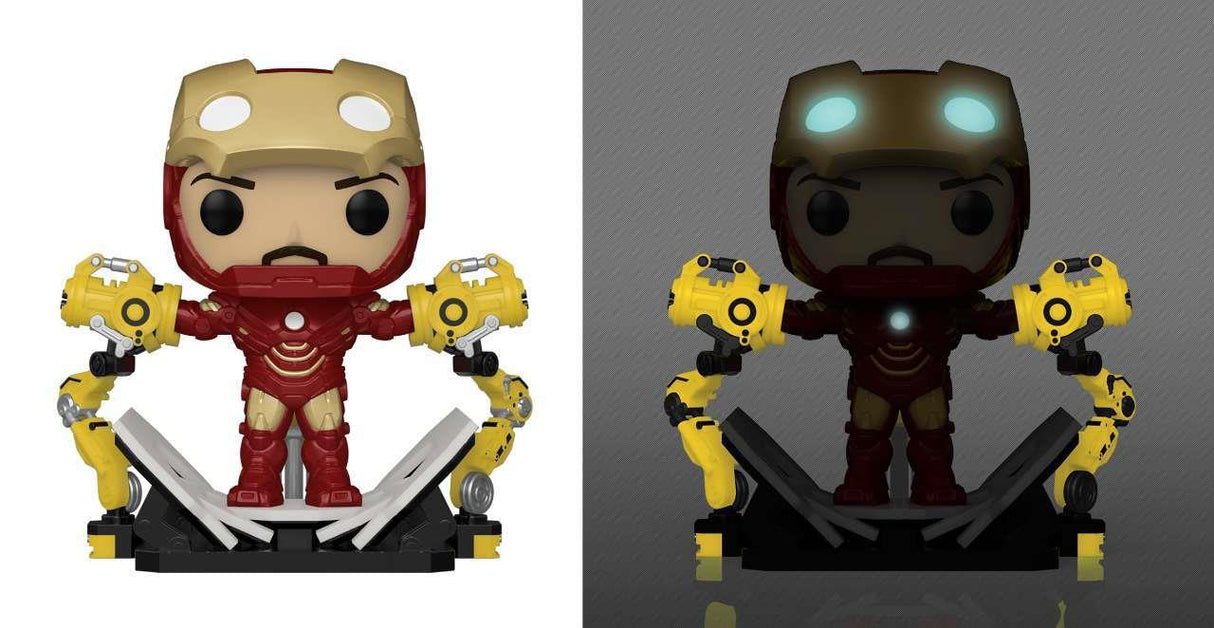 PX PREVIEWS MARVEL IRON MAN MARK IV WITH GANTRY EXC DELUXE FUNKO POP! VINYL