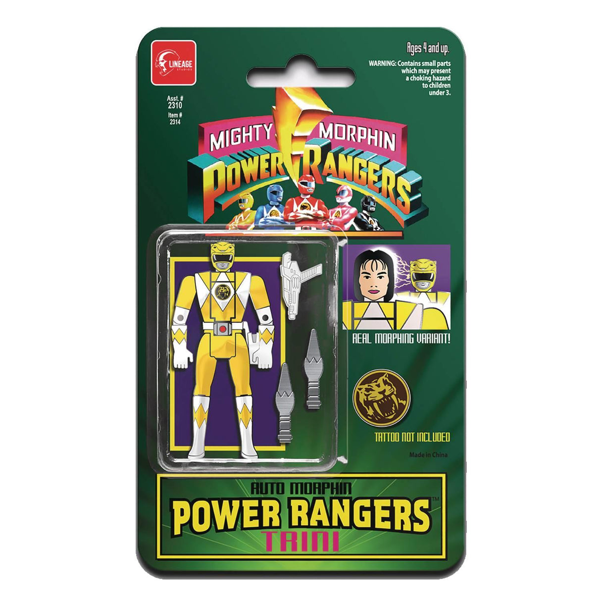 Power Rangers Auto Morphin Yellow Ranger Enamel Pin