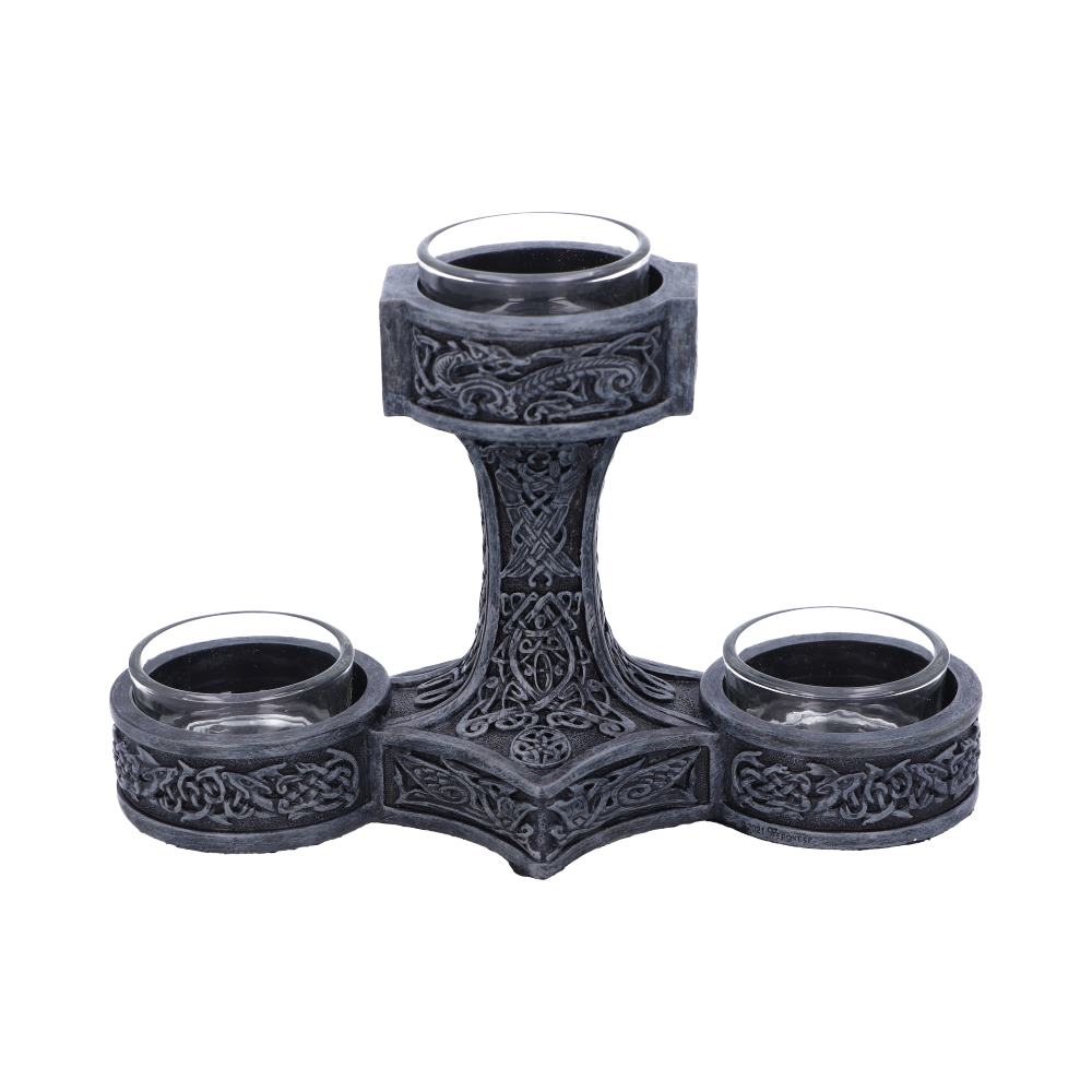 Thor's Hammer 18.5cm Tea Light Holder by Nemesis Now