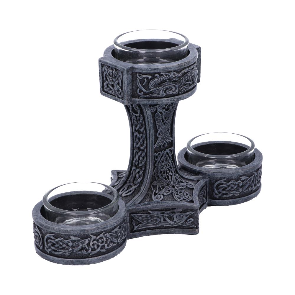 Thor's Hammer 18.5cm Tea Light Holder by Nemesis Now