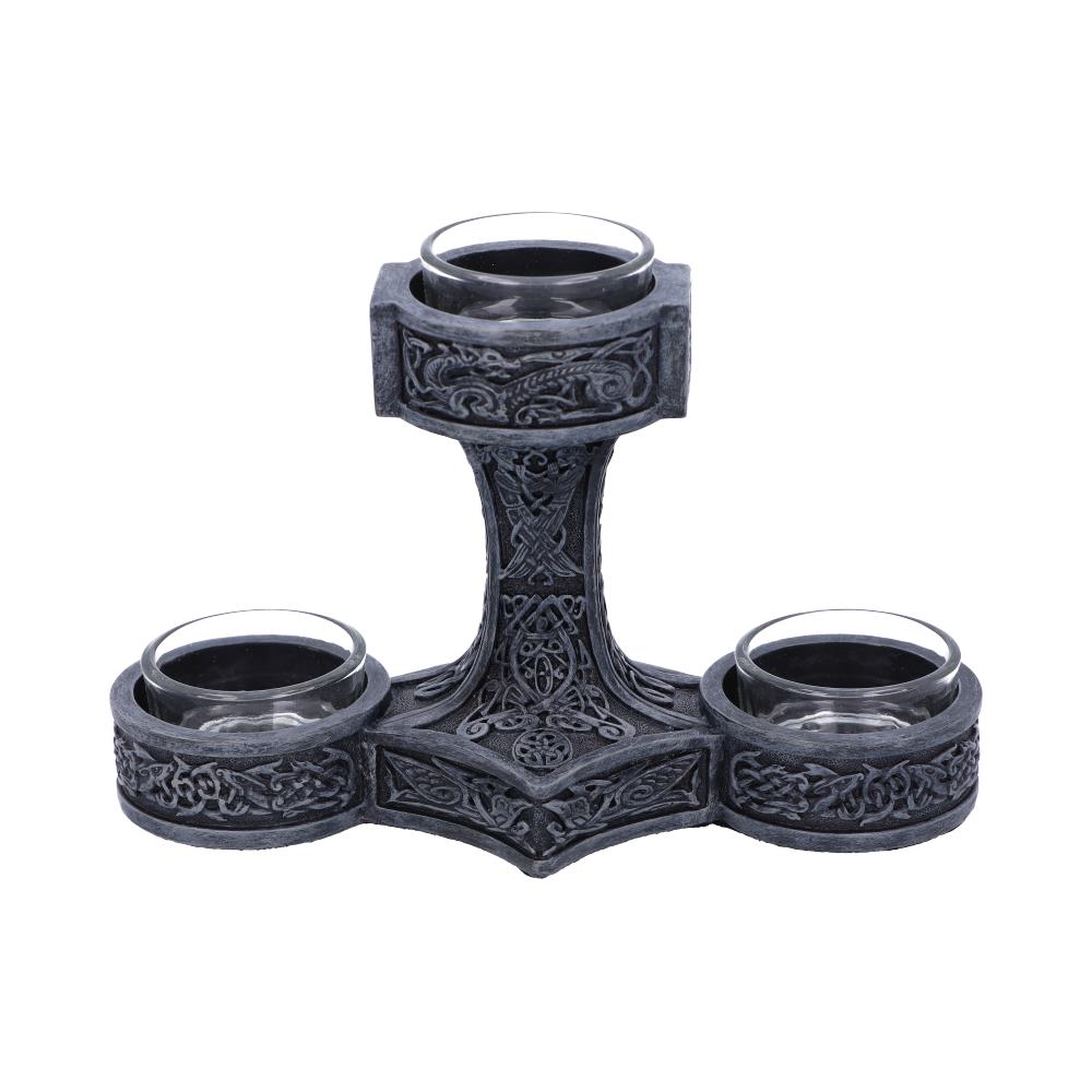 Thor's Hammer 18.5cm Tea Light Holder by Nemesis Now
