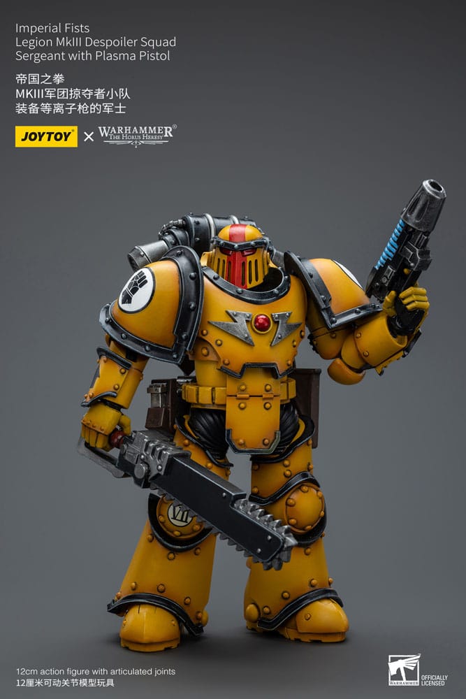 Warhammer The Horus Heresy Imperial Fists Legion MkIII Despoiler Squad Sergeant with Plasma Pistol 12cm 1/18 Scale Action Figure