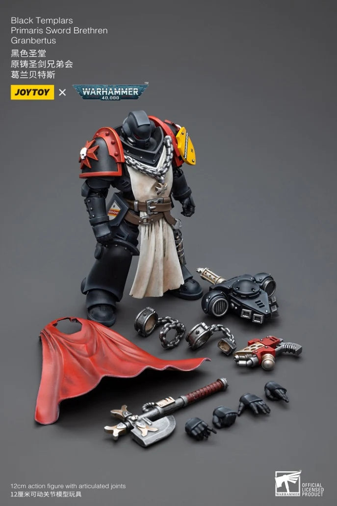 Warhammer 40K Black Templars Primaris Sword Brethren Granbertus 1/18 Scale Figure