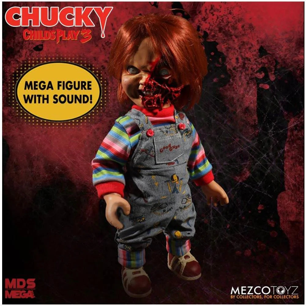 Child's Play 3 Chucky "Pizza Face" 15" MDS Mega Scale Figure With Sound