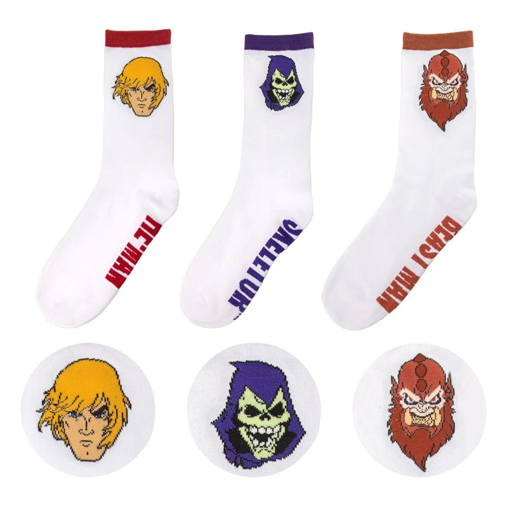 Masters of the Universe Revelation He-Man, Skeletor & Beast Man Set of 3 Socks
