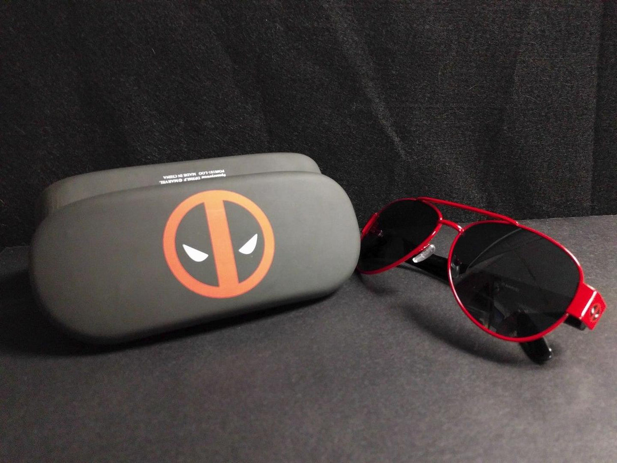 Marvel Deadpool Aviator Sunglasses with Hardshell Case Lootcrate Exclusive