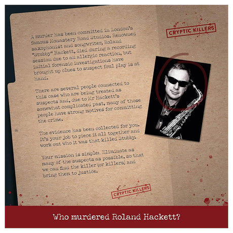 Murder Of A Musician Case File Evidence Bag Cryptic Killers