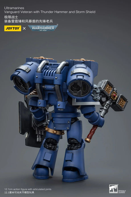 Warhammer 40K Ultramarines Vanguard Veteran with Thunder Hammer and Storm Shield 1/18 Scale Figure