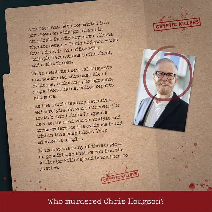 Murder At The Movie Theater Case File Evidence Bag Cryptic Killers