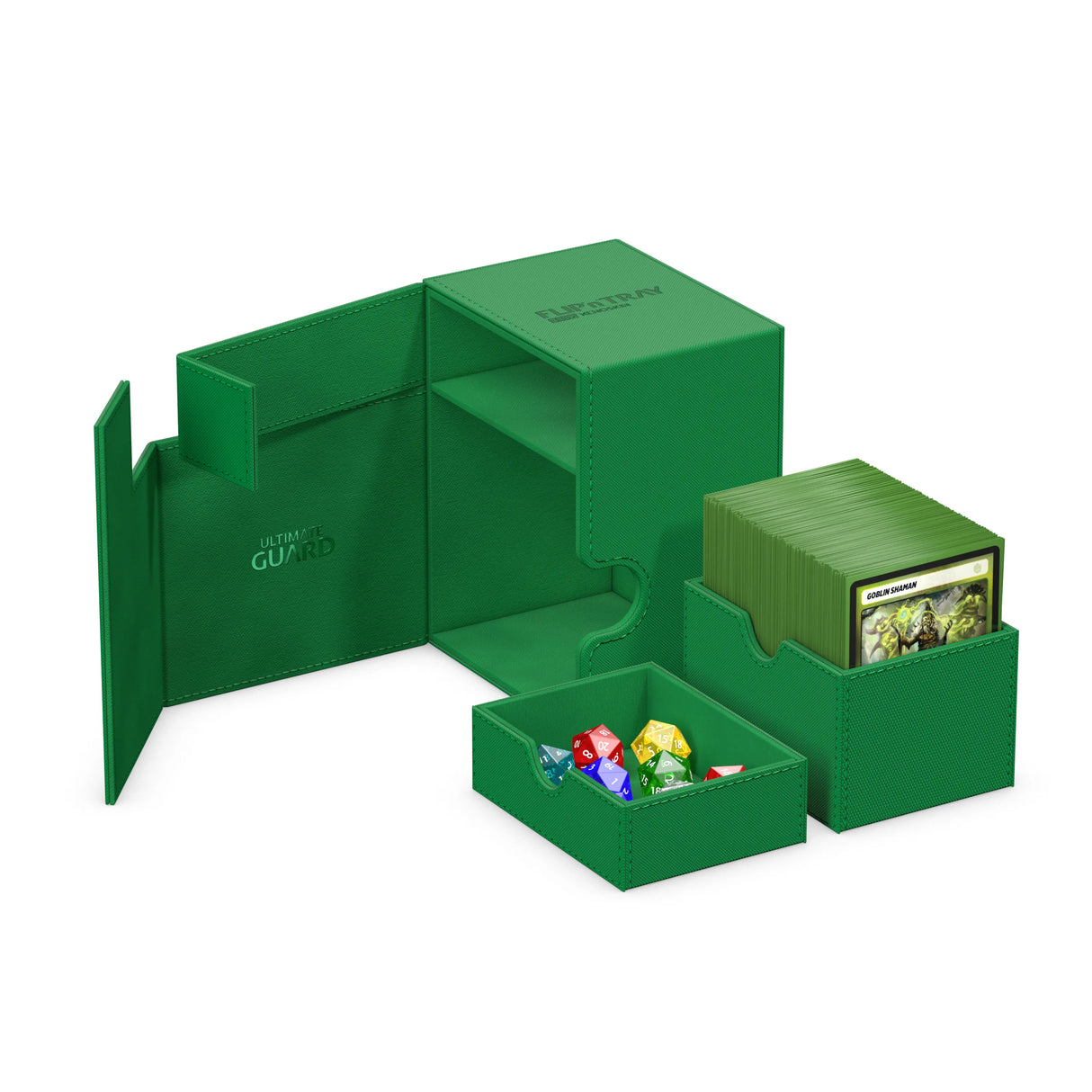 Ultimate Guard - Flip 'n' Tray Xenoskin Trading Card Deck Box & Dice Tray (Green)