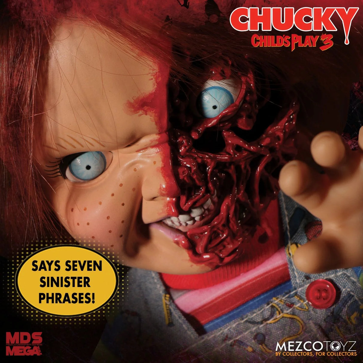 Child's Play 3 Chucky "Pizza Face" 15" MDS Mega Scale Figure With Sound