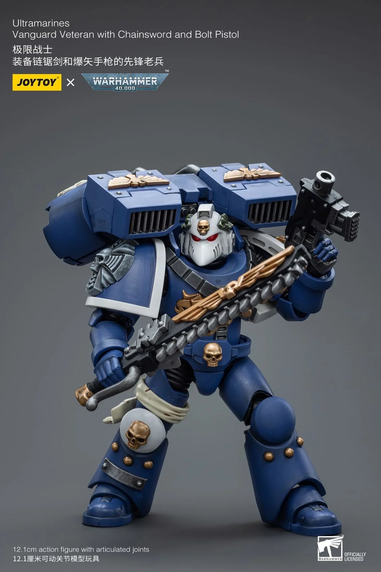 Warhammer 40K Ultramarines Vanguard Veteran with Chainsword and Bolt Pistol