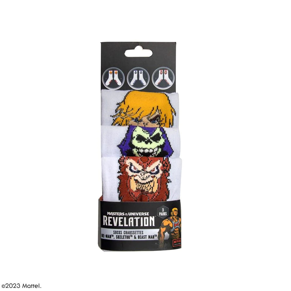 Masters of the Universe Revelation He-Man, Skeletor & Beast Man Set of 3 Socks