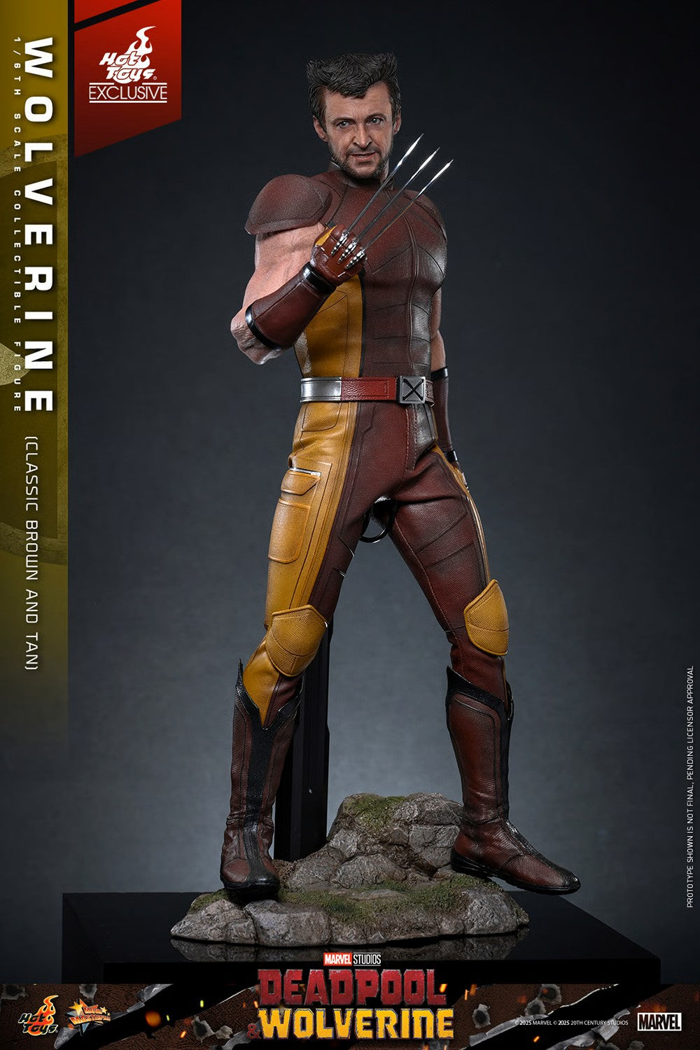Marvel Deadpool & Wolverine Wolverine \hot Toy 1/6 Scale Classic Brown & Tan