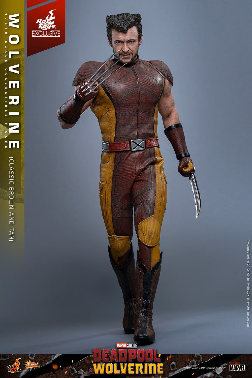 Marvel Deadpool & Wolverine Wolverine \hot Toy 1/6 Scale Classic Brown & Tan