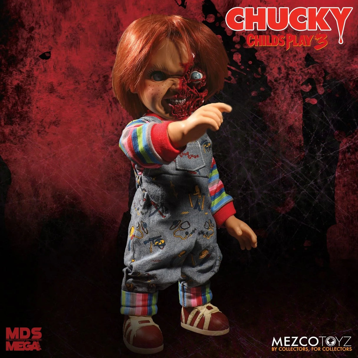Child's Play 3 Chucky "Pizza Face" 15" MDS Mega Scale Figure With Sound