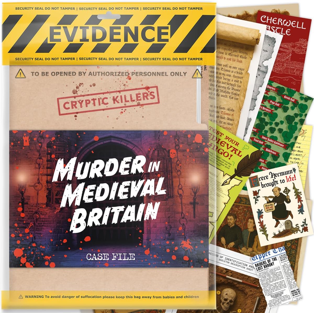 Murder In Medieval Britain Case File Evidence Bag Cryptic Killers