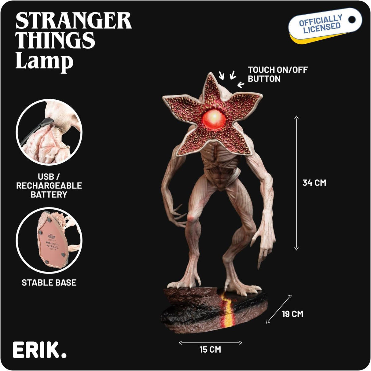Stranger Things Demogorgon 3D Rechargeable Lamp Desk Light