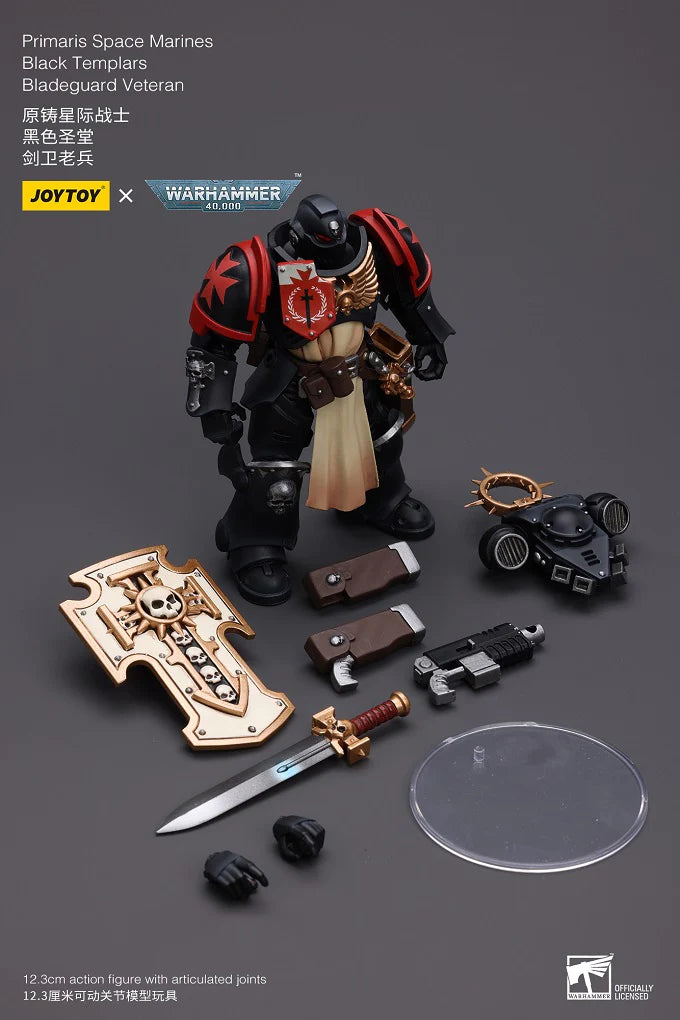 Warhammer 40K Primaris Space Marines Black Templars Bladeguard Veteran 1/18 Scale Figure