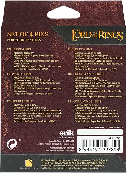 The Lord Of The Rings Set Of 4 Pins
