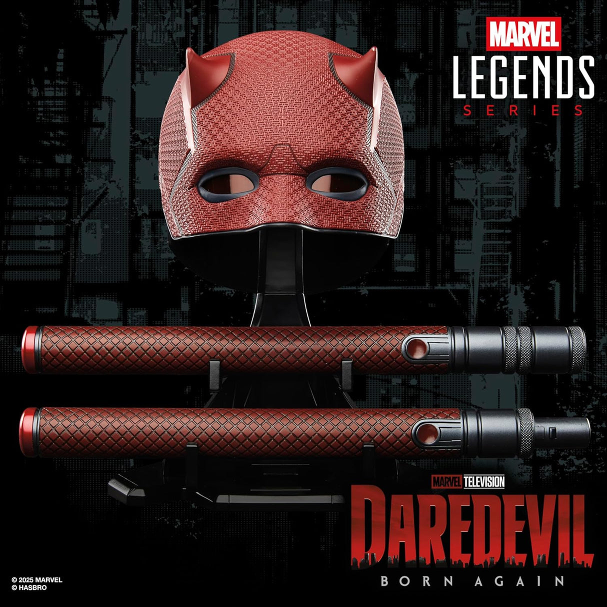Marvel Legends Daredevil Born Again Mask and Club Prop Replica