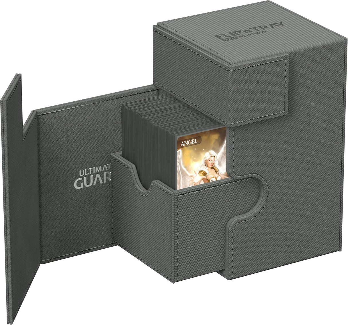 Ultimate Guard Flip 'n' Tray Xenoskin Trading Card Deck Box & Dice Tray (Grey) (100+ Capacity)