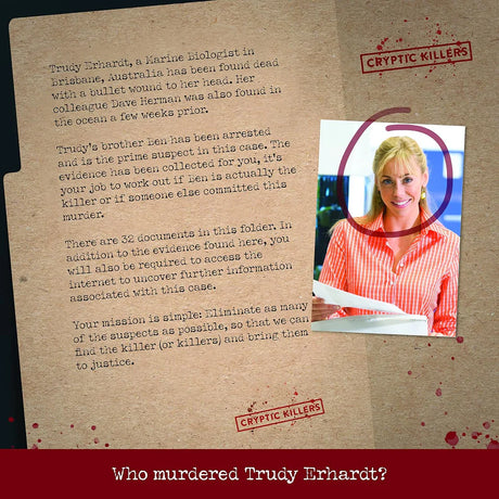 Murder Of A Marine Biologist Case File Evidence Bag Cryptic Killers