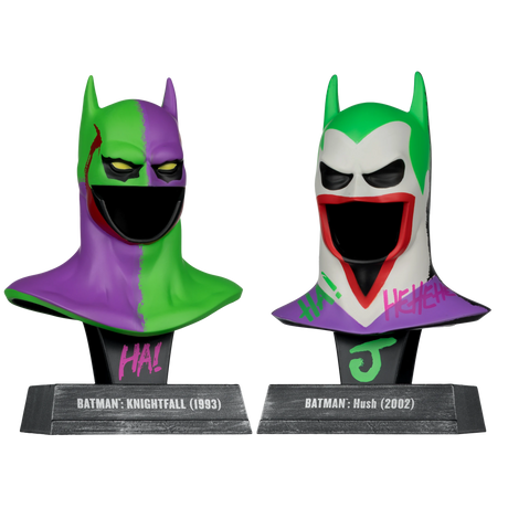 DC Direct Gold Label 1/3 Scale Jokerised Hush / Knightfall Cowl Replica 2-Pack