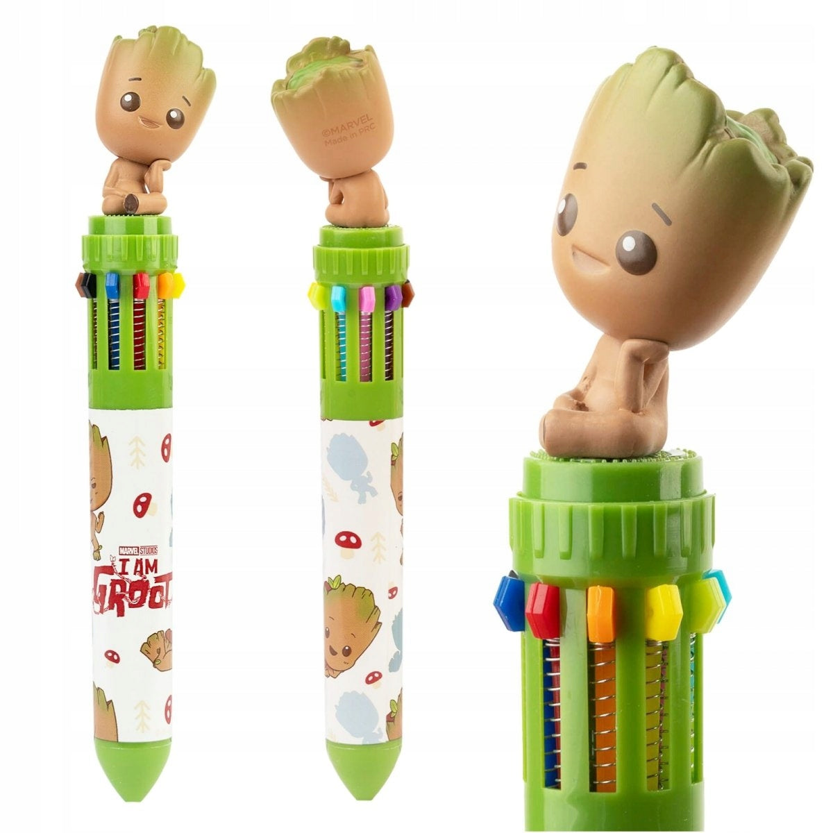 Marvel - I Am Groot - 10 In 1 Ballpoint Pen With 3D Baby Groot Topper