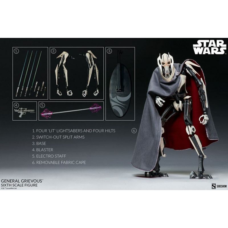 Star Wars General Grievous 1/6 Scale Hot Toys Collectible Figure