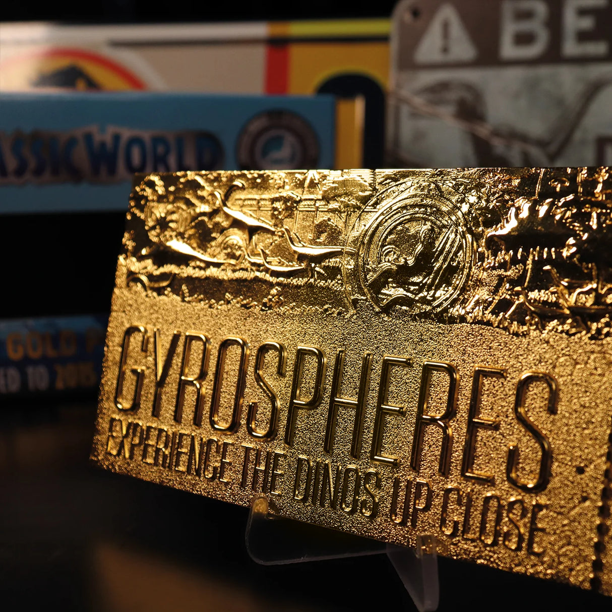 Jurassic World Limited Edition 24k Gold Plated Gyrosphere Attraction Ticket