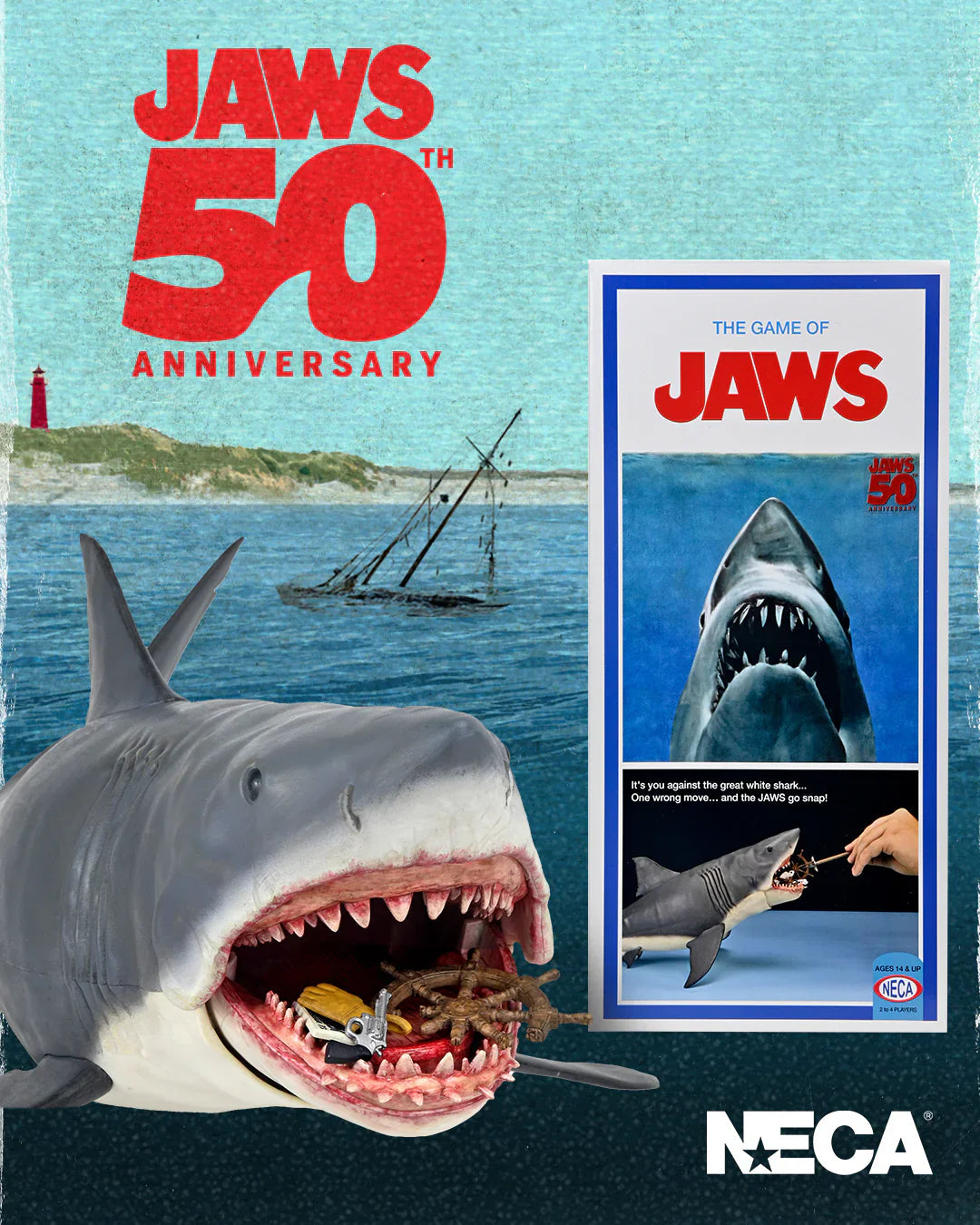 The Game of Jaws 50th Anniversary Edition NECA Board Game