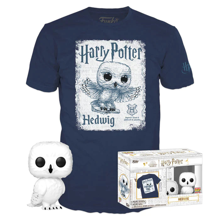 Harry Potter: POP! Hedwig: T-shirt and Vinyl Figure Funko Set