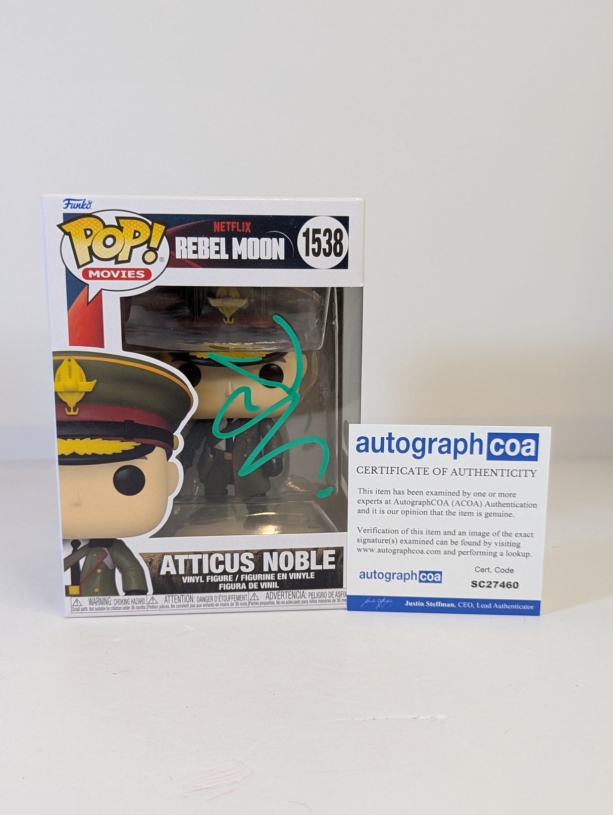 Rebel Moon Atticus Noble Funko Pop! Vinyl Figure #1538 Signed by Ed Skrein