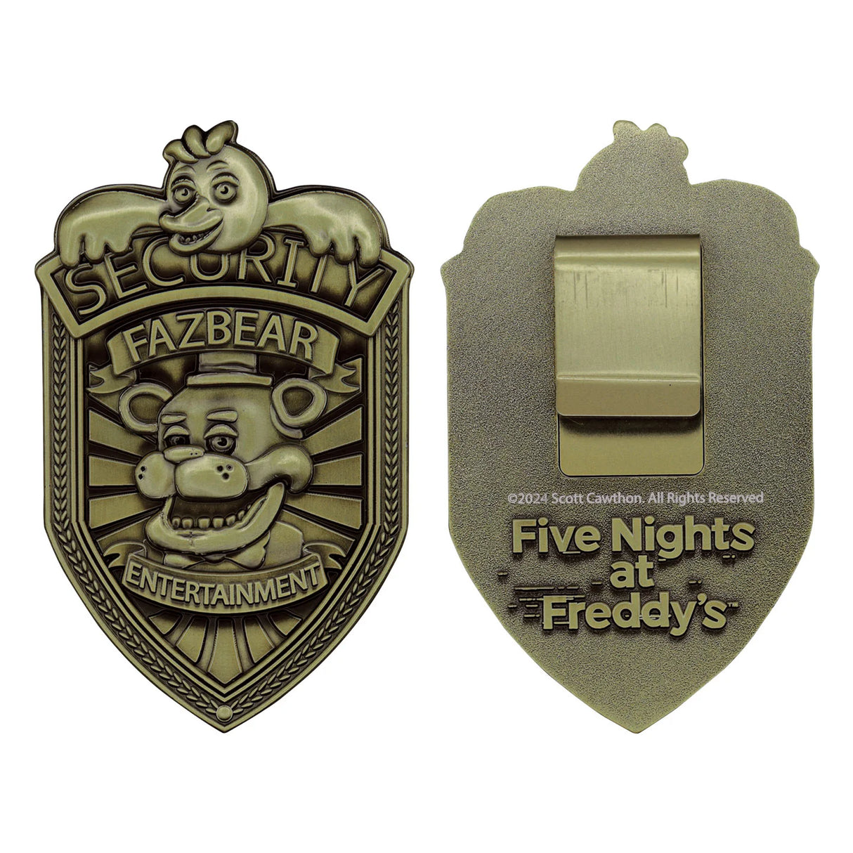 Five Nights at Freddy's Replica Security Badge – Antique Brass Edition