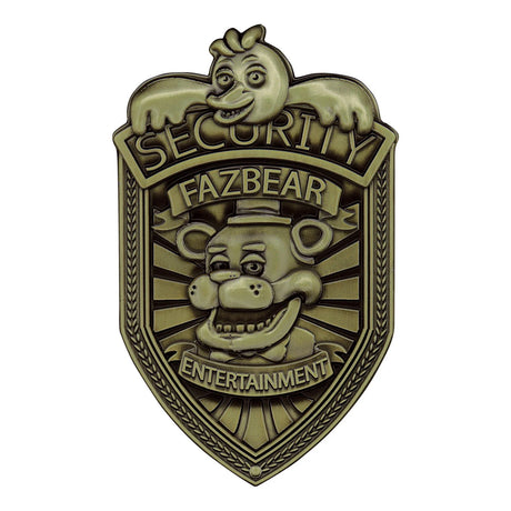 Five Nights at Freddy's Replica Security Badge – Antique Brass Edition