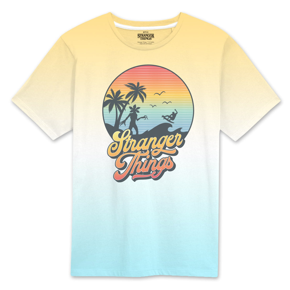 Stranger Things Sunset Circle Acid Wash Unisex T-Shirt
