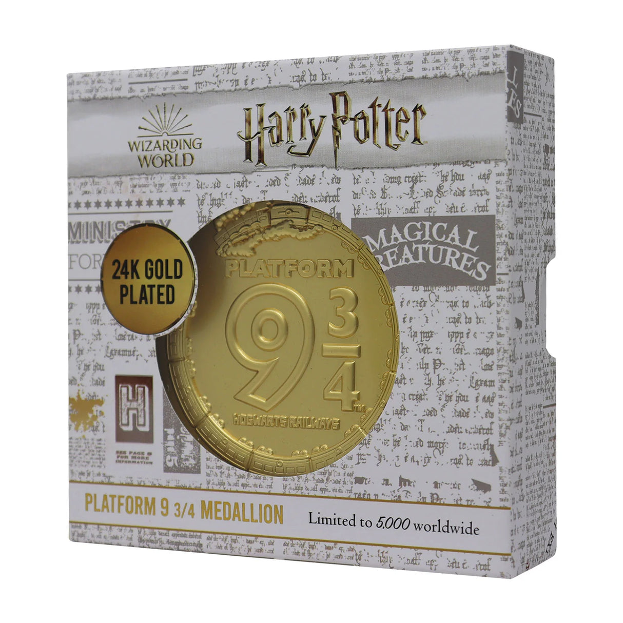 Harry Potter Limited Edition Platform 9 & 3/4 24K Gold Plated Medallion